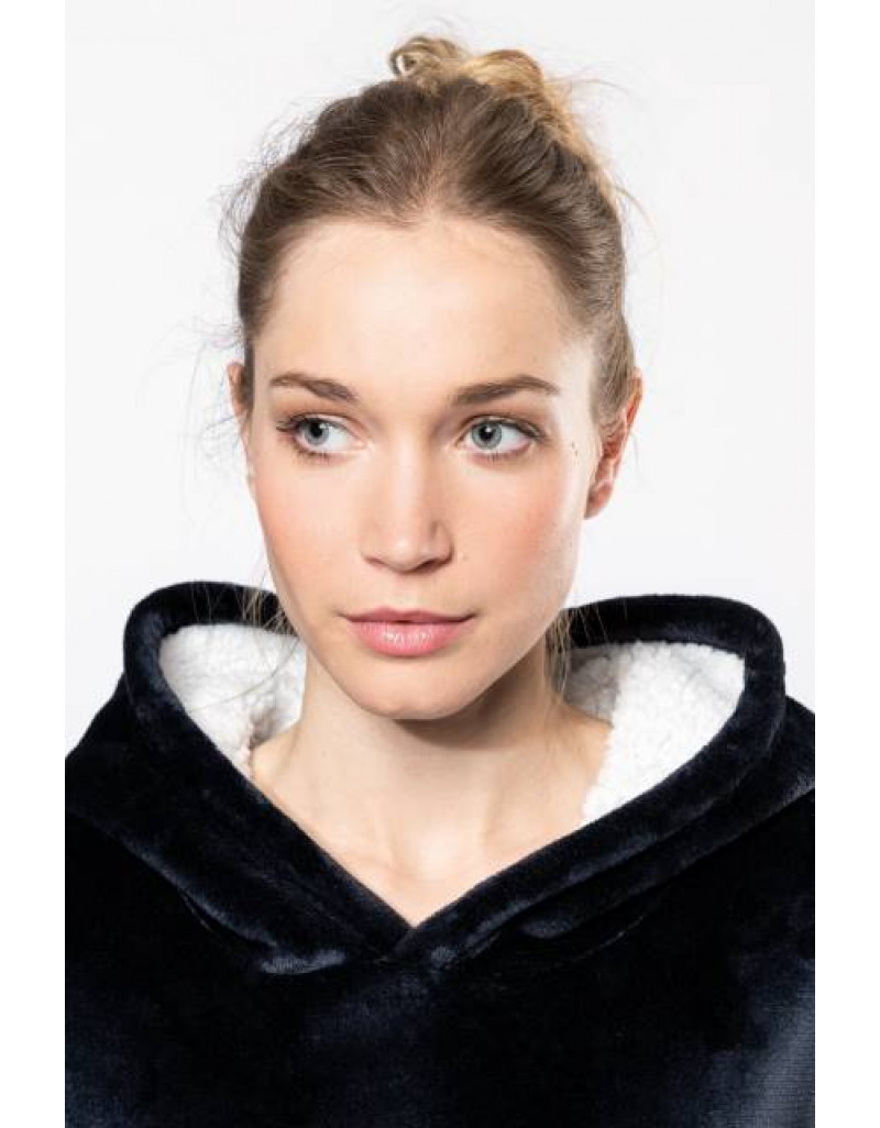 Pulover cu glugă din sherpafleece pentru casă